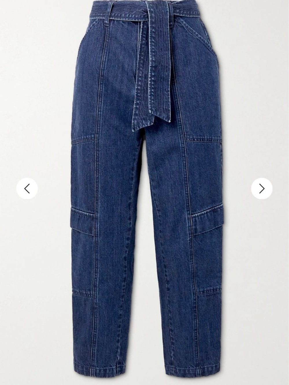 J Brand Indigo Denim Boyfriend Jeans with Self Tie
